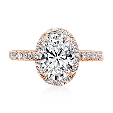 Oval Diamond Engagement Ring with Single Halo