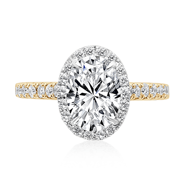 Oval Diamond Engagement Ring with Single Halo