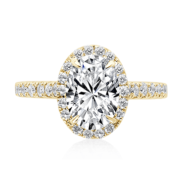Oval Diamond Engagement Ring with Single Halo