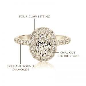 Oval Engagement with Round Brilliant Halo