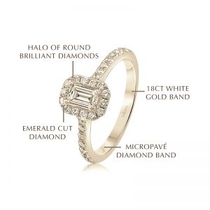 Elegant Emerald Cut with Round Brilliant Halo