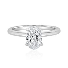 Oval Engagement Ring with Platinum Band