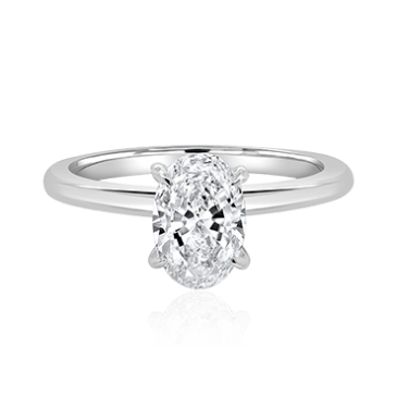 Oval Engagement Ring with Platinum Band