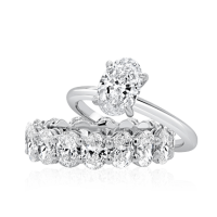Oval Engagement with Matching Oval Cut Diamond Band
