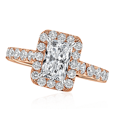 Refined Radiant Cut with Round Brilliant Bridge & Halo