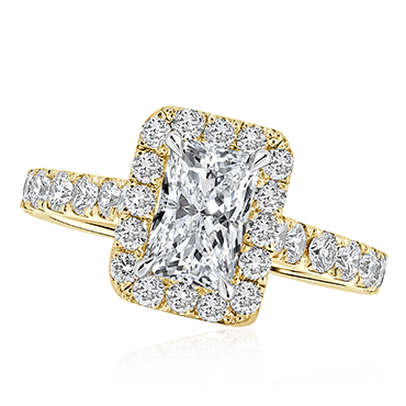 Refined Radiant Cut with Round Brilliant Bridge & Halo