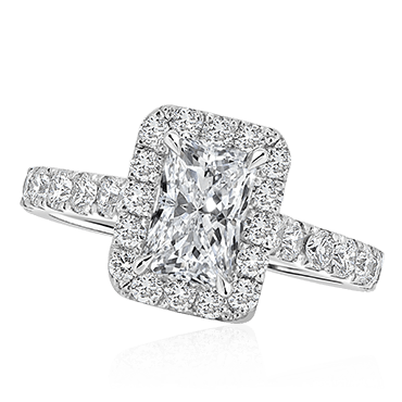 Refined Radiant Cut with Round Brilliant Bridge & Halo