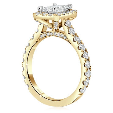 Refined Radiant Cut with Round Brilliant Bridge & Halo