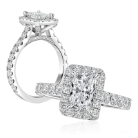 Refined Radiant Cut with Round Brilliant Bridge & Halo