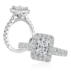 Refined Radiant Cut with Round Brilliant Bridge & Halo
