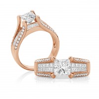 Princess Cut Diamond Split Band – Rose Gold