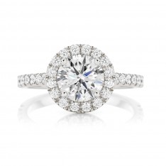 Round Brilliant with Claw set Halo
