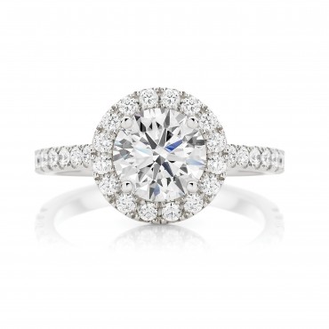 Round Brilliant with Claw set Halo
