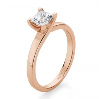 Solitaire Princess Cut Diamond – Rose Gold