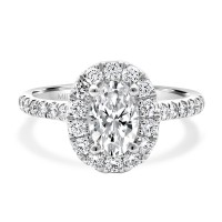 Oval Engagement with Round Brilliant Halo