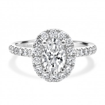 Oval Engagement with Round Brilliant Halo