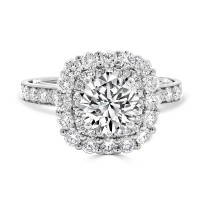 Brilliant Double Cushion Halo Engagement Ring