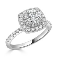 Double Halo Solitaire Engagement Ring