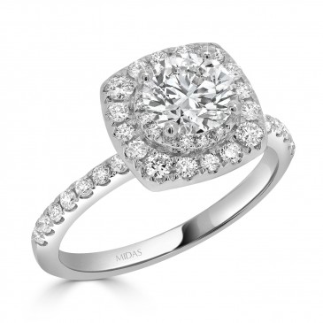 Double Halo Solitaire Engagement Ring