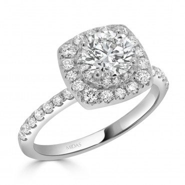 Double Halo Solitaire Engagement Ring