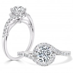 Round Brilliant Twist Halo Engagement Ring