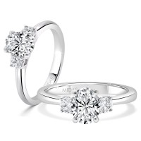 Trilogy Oval with Round Cut Diamonds