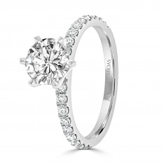 Two-Toned Brilliant Solitaire Engagement Ring