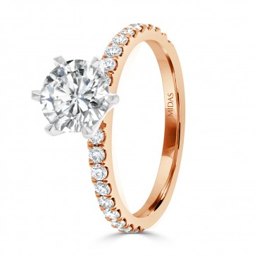 Two-Toned Brilliant Solitaire Engagement Ring