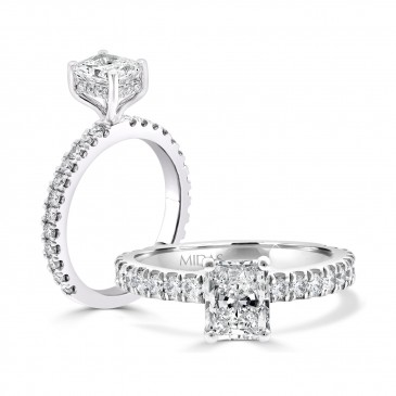 Radiant French Shoulder Solitaire Engagement Ring