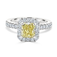 Radiant Fancy Yellow Diamond Engagement Ring