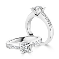 Princess Cut with Baguette Pavé Shoulders