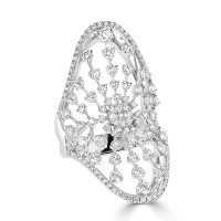 Diamond Ray Shield Ring