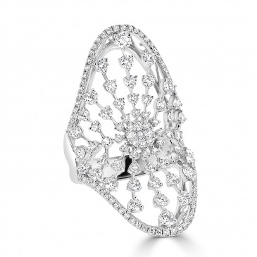 Diamond Ray Shield Ring