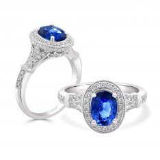 Vintage Milgrain Oval Sapphire