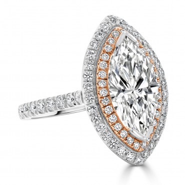 Marquise Diamond with Brilliant Halo