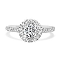 Round Brilliant Halo with Diamond Shoulders