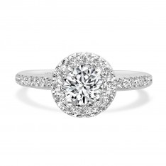 Round Brilliant Halo with Diamond Shoulders