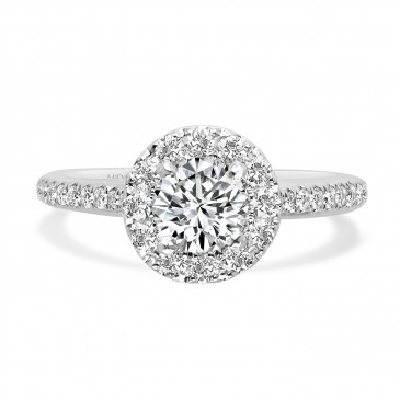 Round Brilliant Halo with Diamond Shoulders