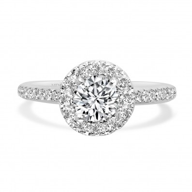 Round Brilliant Halo with Diamond Shoulders