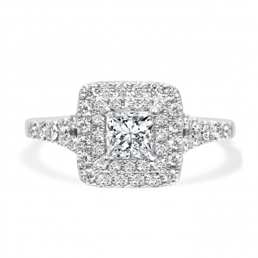Seamless Princess Cut with Round Brilliant Double Halo