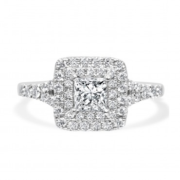 Seamless Princess Cut with Round Brilliant Double Halo