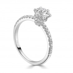 Diamond Solitaire Setting with Dazzling Shank and Shoulders