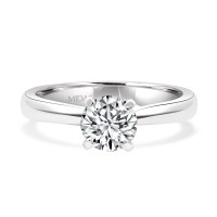 Brilliant Solitaire Engagement Ring with Square Claws
