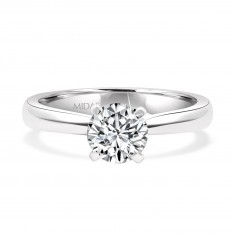 Brilliant Solitaire Engagement Ring with Square Claws