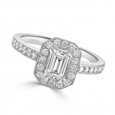 Vintage Emerald Cut Diamond Engagement Ring