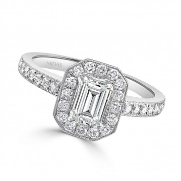 Vintage Emerald Cut Diamond Engagement Ring