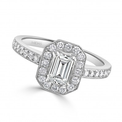 Vintage Emerald Cut Diamond Engagement Ring