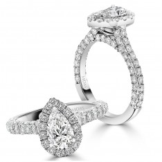 Brilliant Pear Halo Engagement Ring
