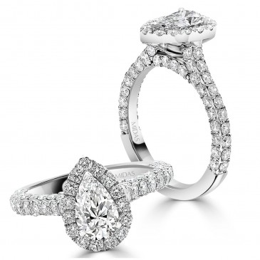 Brilliant Pear Halo Engagement Ring