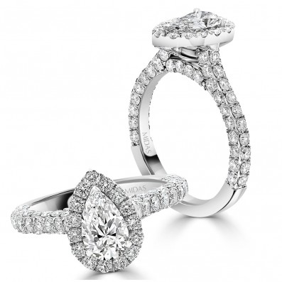 Brilliant Pear Halo Engagement Ring